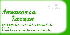 annamaria karman business card